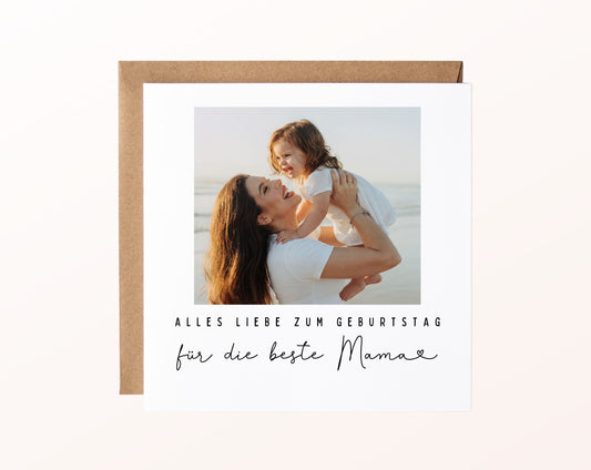 Fotokarte zum Geburtstag – Für die beste Mama – Lieblingsmoment – 02 karte pur rose