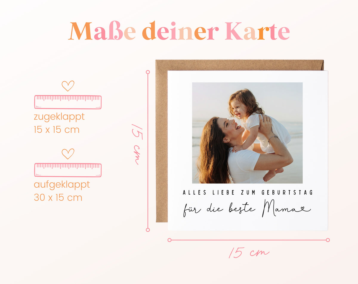 Fotokarte zum Geburtstag – Für die beste Mama – Lieblingsmoment – 04 masse