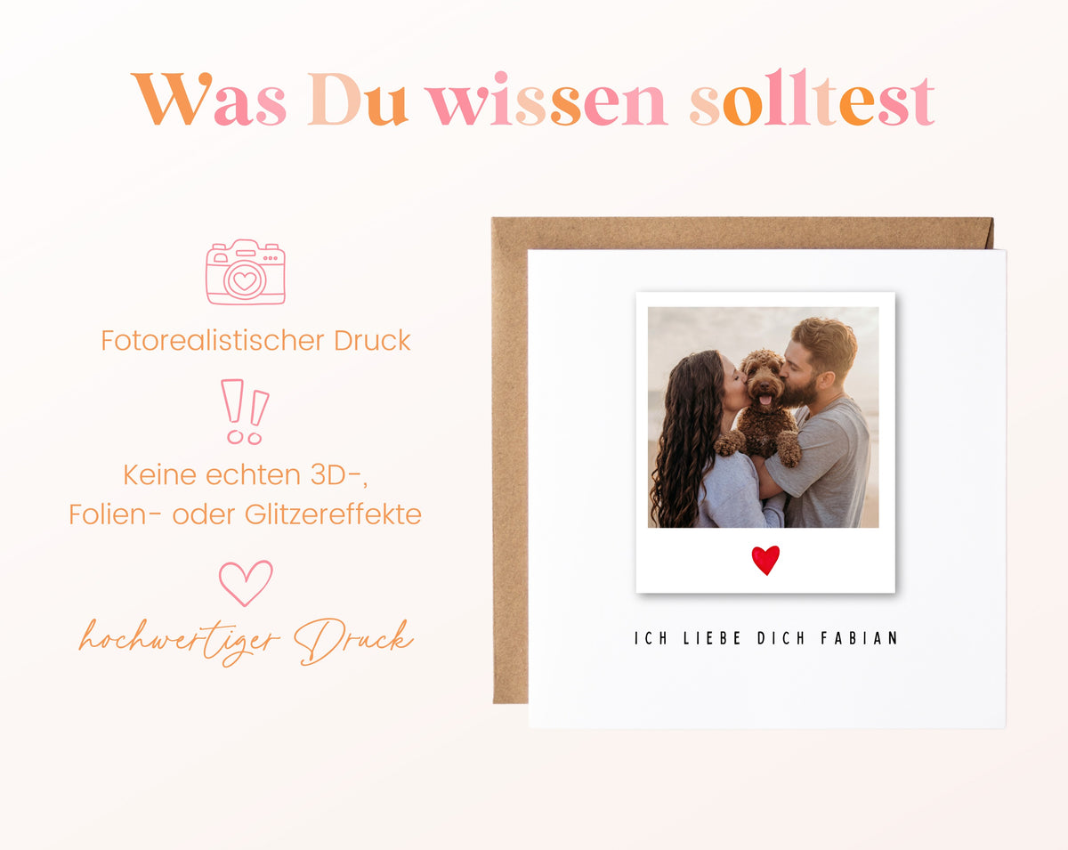 Fotokarte zum Geburtstag – Polaroid Ich liebe dich – 03 wissen