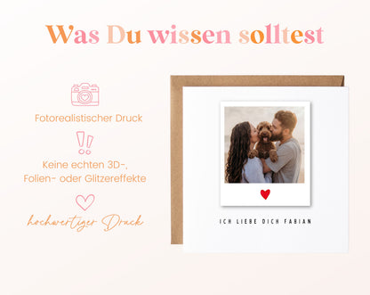 Fotokarte zum Geburtstag – Polaroid Ich liebe dich – 03 wissen