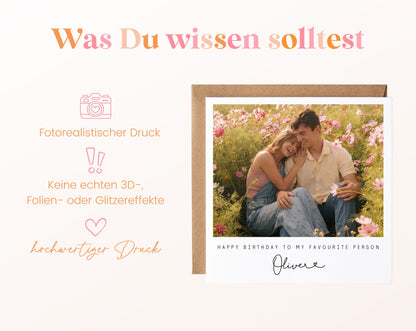 Fotokarte zum Geburtstag – Happy Birthday to my favourite person – 03 wissen