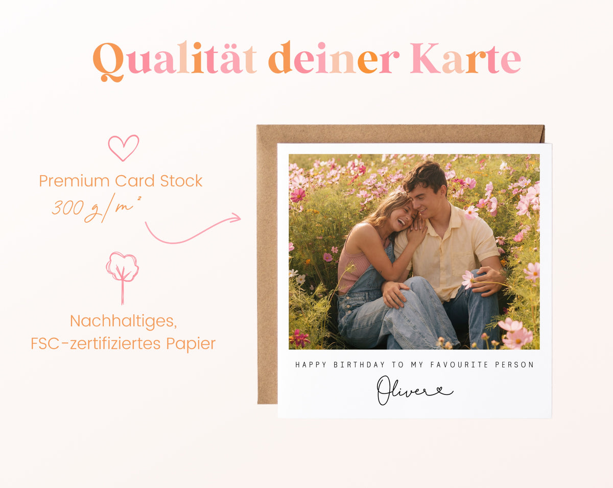 Fotokarte zum Geburtstag – Happy Birthday to my favourite person – 05B qualitaet 300