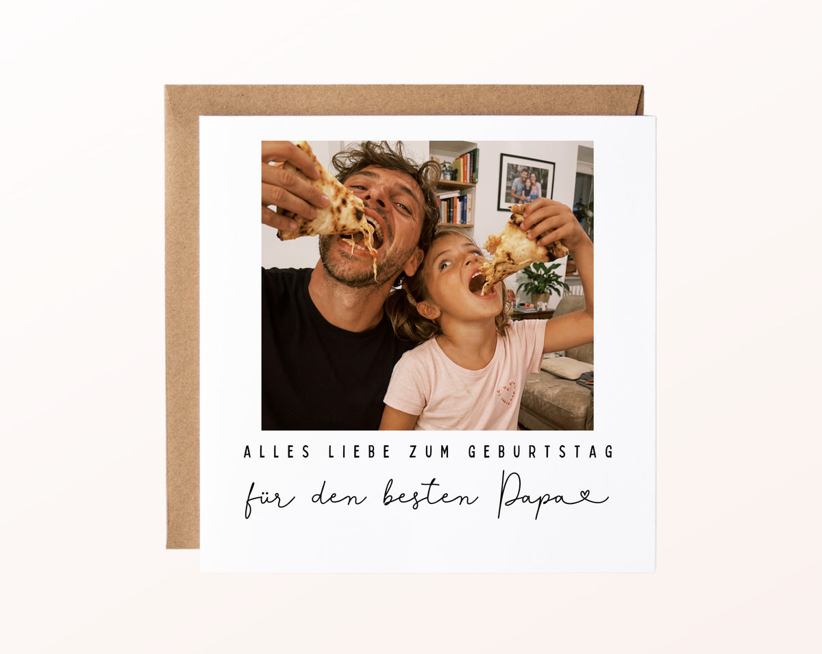 Fotokarte zum Geburtstag – Für den besten Papa – 02 karte pur rose