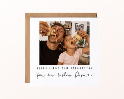 Fotokarte zum Geburtstag – Für den besten Papa – 02 karte pur rose