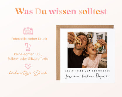 Fotokarte zum Geburtstag – Für den besten Papa – 03 wissen