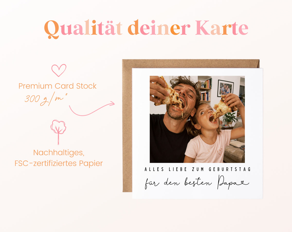 Fotokarte zum Geburtstag – Für den besten Papa – 05B qualitaet 300