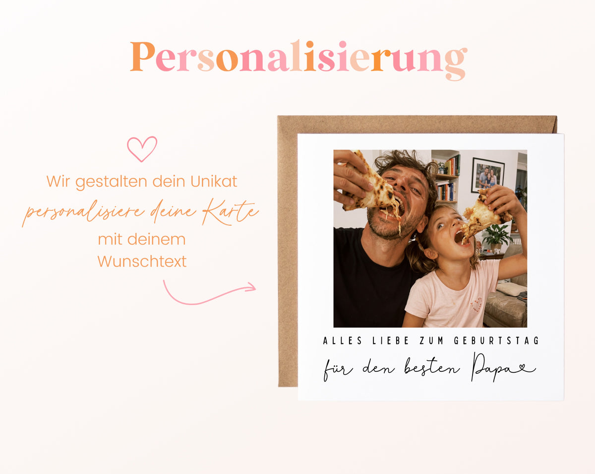 Fotokarte zum Geburtstag – Für den besten Papa – 12 perso wunschtext