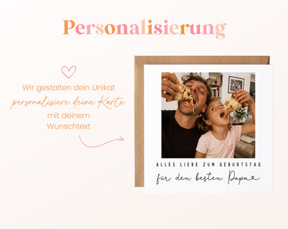 Fotokarte zum Geburtstag – Für den besten Papa – 12 perso wunschtext