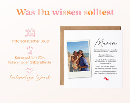 Fotokarte zum Geburtstag – Für meine Freundin – Du bist nicht nur meine Freundin – 03 wissen