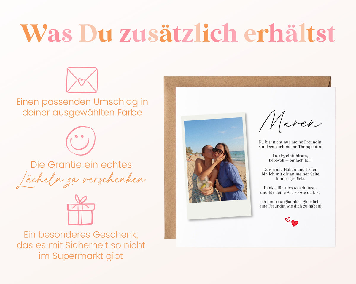 Fotokarte zum Geburtstag – Für meine Freundin – Du bist nicht nur meine Freundin – 06 zusaetzlich