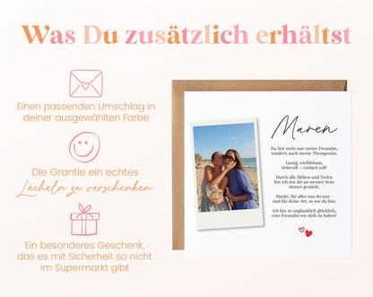 Fotokarte zum Geburtstag – Für meine Freundin – Du bist nicht nur meine Freundin – 06 zusaetzlich