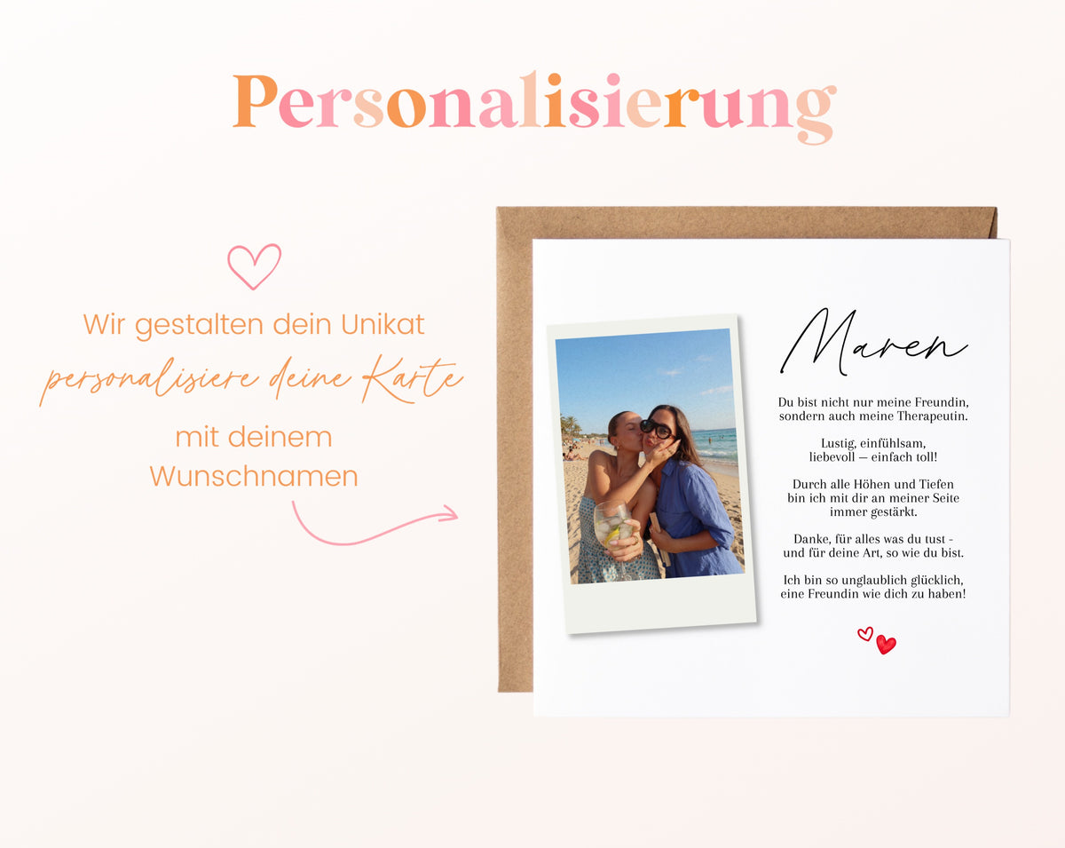 Fotokarte zum Geburtstag – Für meine Freundin – Du bist nicht nur meine Freundin – 08 perso ein wunschname