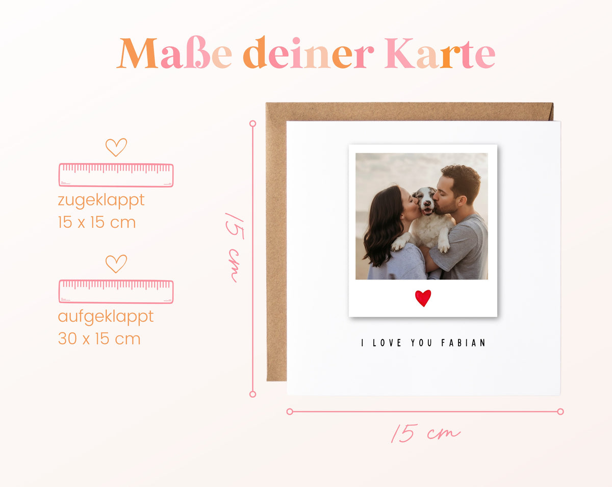 Fotokarte zum Geburtstag – Polaroid I love you – 04 masse