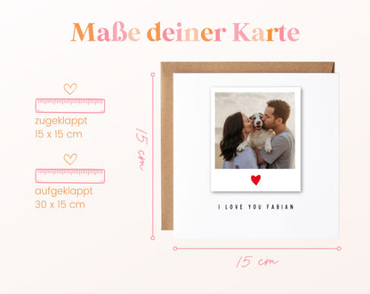 Fotokarte zum Geburtstag – Polaroid I love you – 04 masse