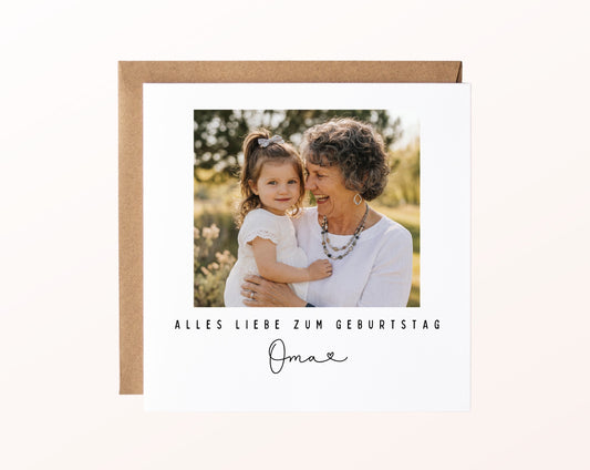 Fotokarte zum Geburtstag – Alles Liebe mit Name – 02 karte pur rose