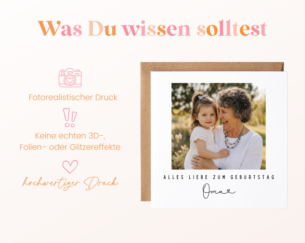 Fotokarte zum Geburtstag – Alles Liebe mit Name – 03 wissen