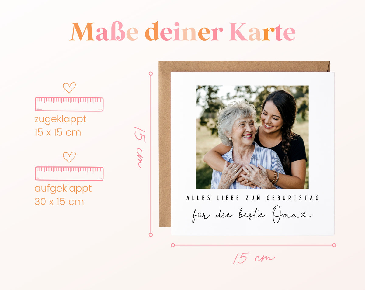 Fotokarte zum Geburtstag – Für die beste Oma – 04 masse
