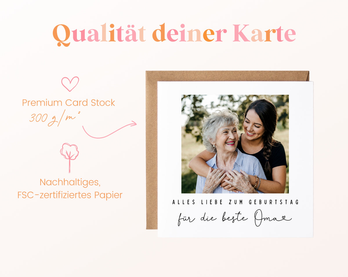 Fotokarte zum Geburtstag – Für die beste Oma – 05B qualitaet 300