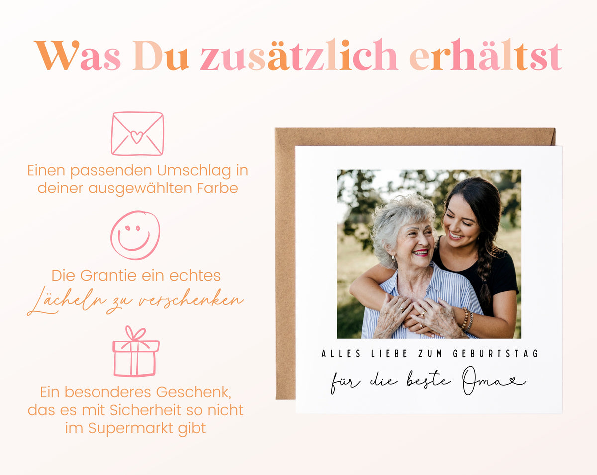 Fotokarte zum Geburtstag – Für die beste Oma – 06 zusaetzlich
