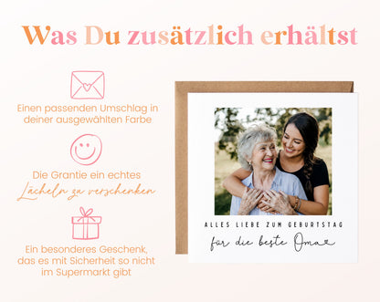 Fotokarte zum Geburtstag – Für die beste Oma – 06 zusaetzlich