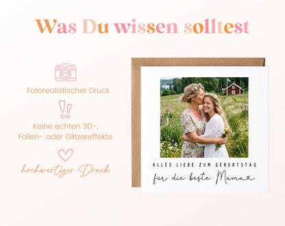 Fotokarte zum Geburtstag – Für die beste Mama – Erinnerungsmoment – 03 wissen