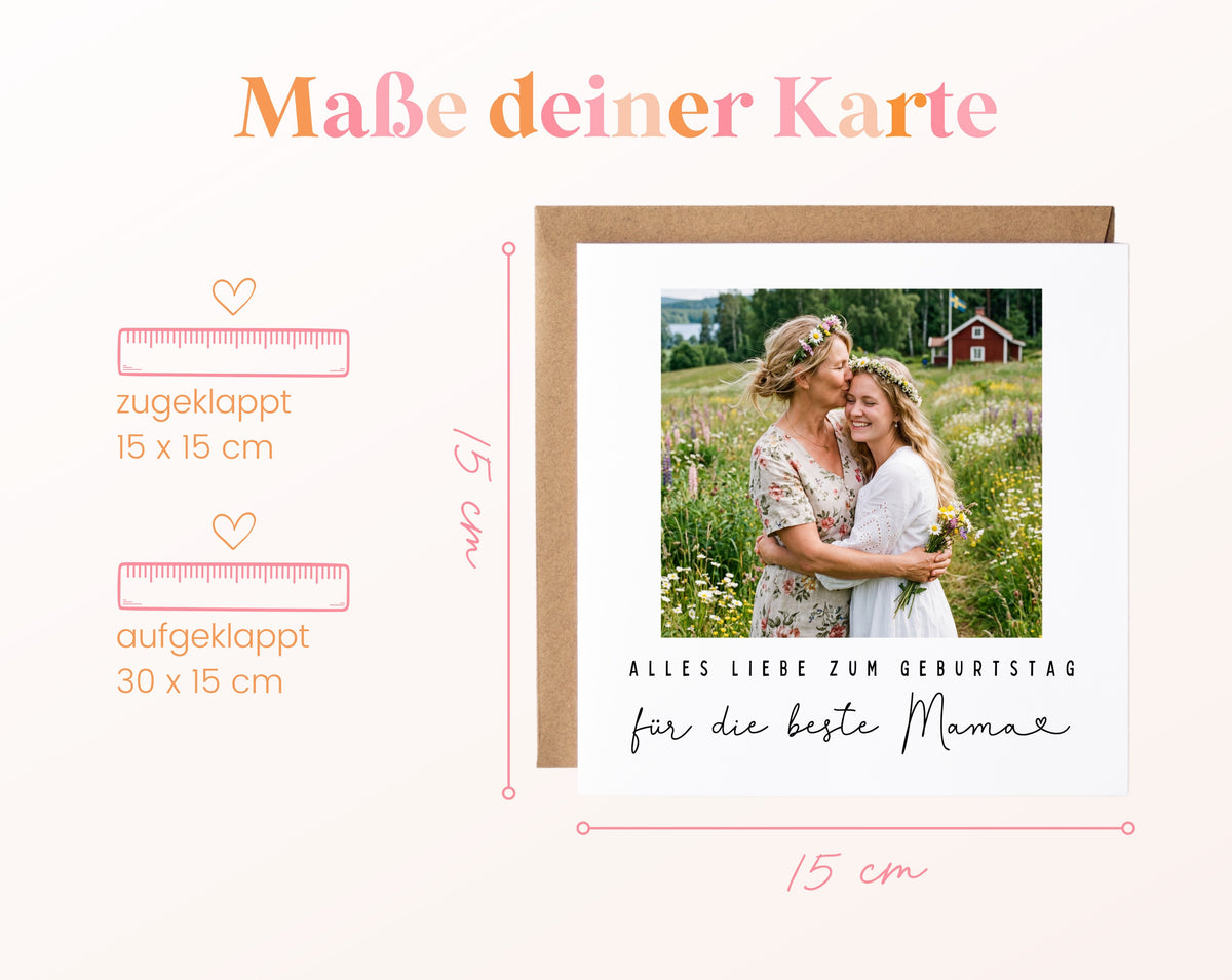 Fotokarte zum Geburtstag – Für die beste Mama – Erinnerungsmoment – 04 masse