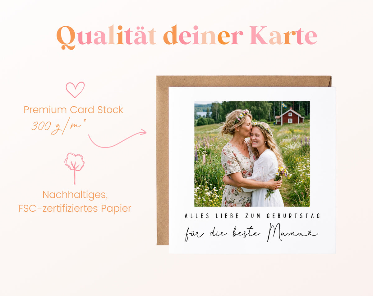 Fotokarte zum Geburtstag – Für die beste Mama – Erinnerungsmoment – 05B qualitaet 300