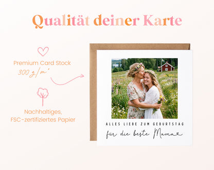 Fotokarte zum Geburtstag – Für die beste Mama – Erinnerungsmoment – 05B qualitaet 300