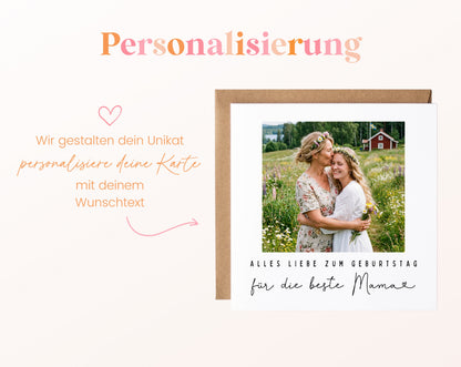 Fotokarte zum Geburtstag – Für die beste Mama – Erinnerungsmoment – 12 perso wunschtext