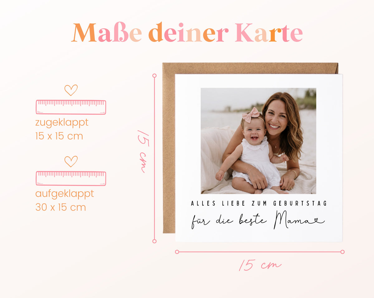 Fotokarte zum Geburtstag – Für die beste Mama – Herzensmoment – 04 masse