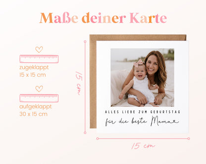 Fotokarte zum Geburtstag – Für die beste Mama – Herzensmoment – 04 masse
