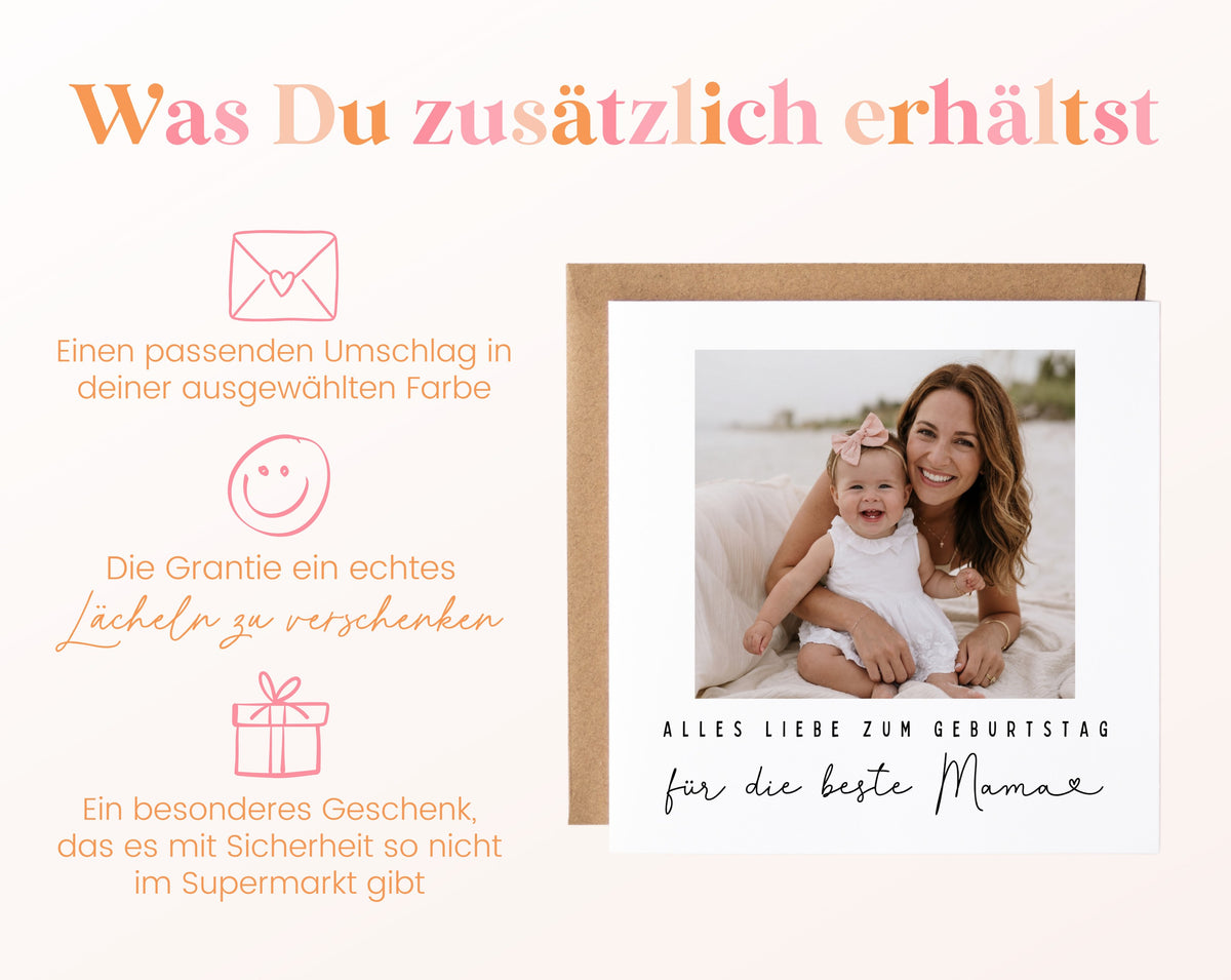 Fotokarte zum Geburtstag – Für die beste Mama – Herzensmoment – 06 zusaetzlich