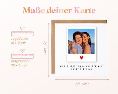 Fotokarte zum Geburtstag – Polaroid – An die beste Mama – 04 masse