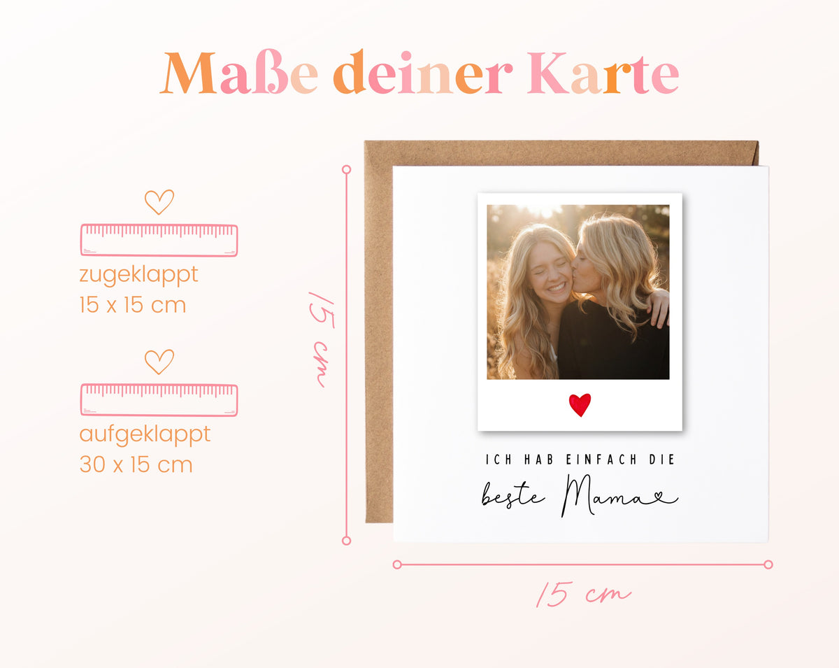 Fotokarte zum Geburtstag – Polaroid – Ich hab einfach die beste Mama – 04 masse