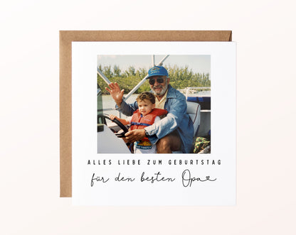 Fotokarte zum Geburtstag – Für den besten Opa – 02 karte pur rose