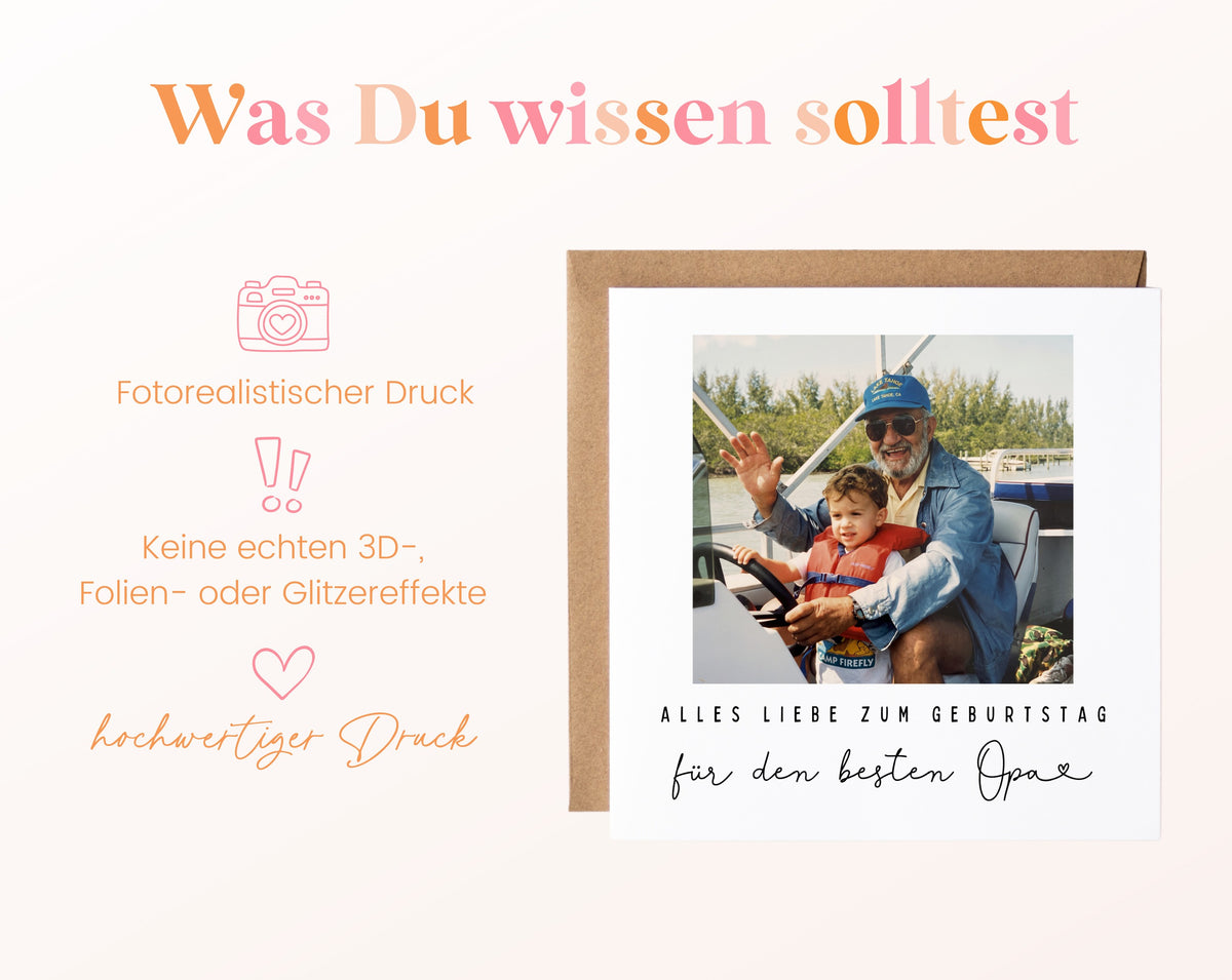 Fotokarte zum Geburtstag – Für den besten Opa – 03 wissen
