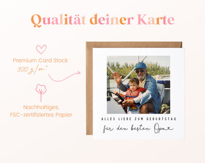 Fotokarte zum Geburtstag – Für den besten Opa – 05B qualitaet 300