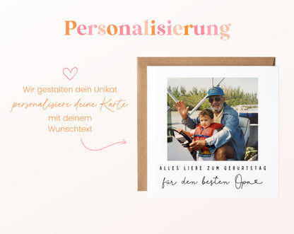 Fotokarte zum Geburtstag – Für den besten Opa – 12 perso wunschtext