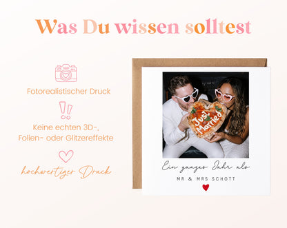 Fotokarte zum ersten Hochzeitstag – Wissenswertes zur Karte
