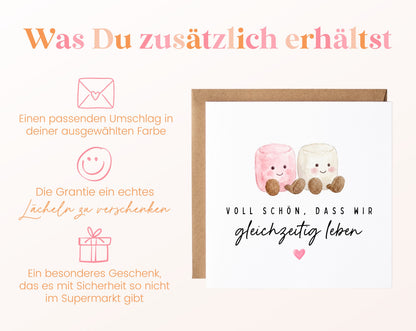 Grußkarte – Wie schön, dass wir gleichzeitig leben – Zusätzliche Informationen
