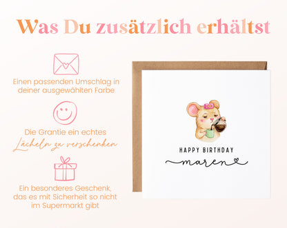 Personalisierte Geburtstagskarte – Kaffee-Maus – Zusätzliche Informationen