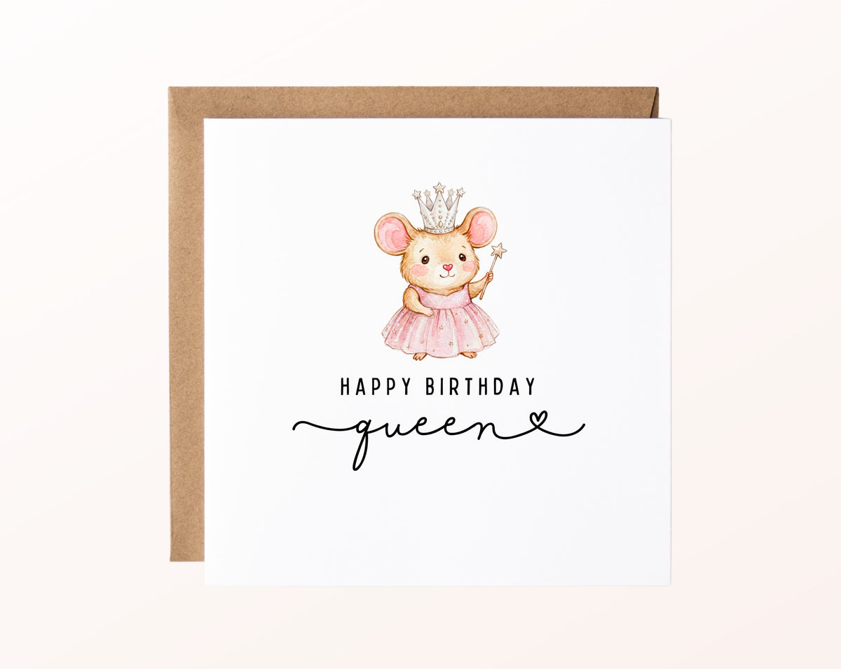 Geburtstagskarte – Happy Birthday Queen – Kartenmotiv mit Umschlag