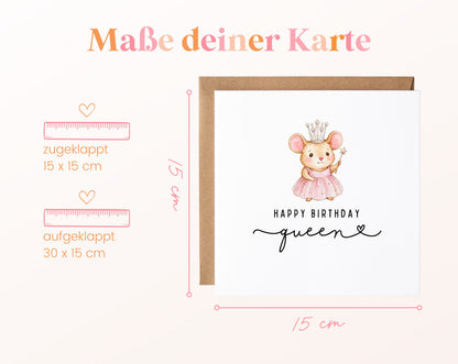 Geburtstagskarte – Happy Birthday Queen – Maße
