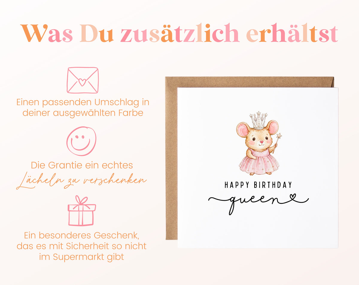 Geburtstagskarte – Happy Birthday Queen – Zusätzliche Informationen