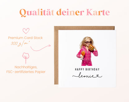 Personalisierte Geburtstagskarte – Burger & Aperol – Papierqualität