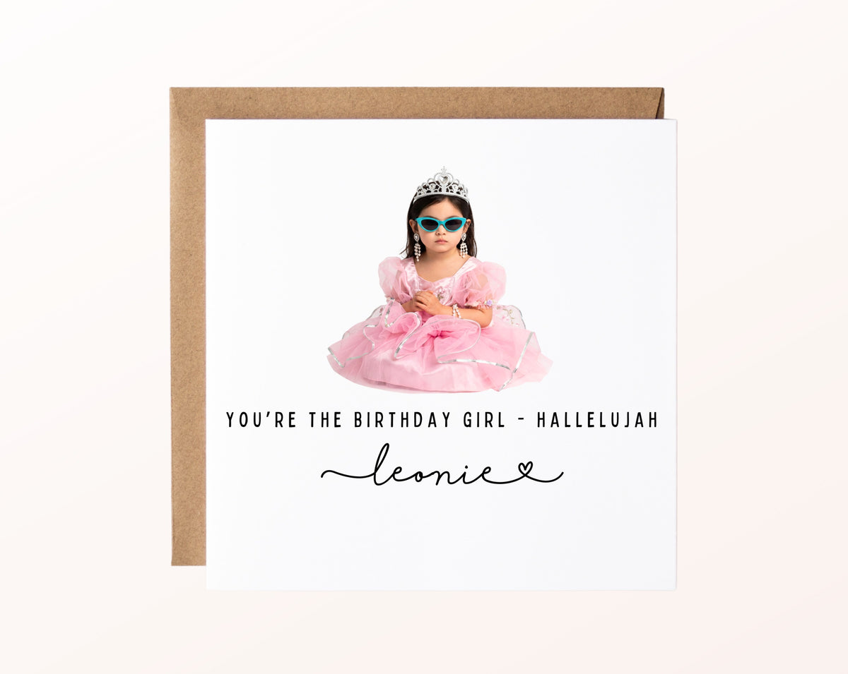 Personalisierte Geburtstagskarte – Birthday Girl Hallelujah – Kartenmotiv mit Umschlag