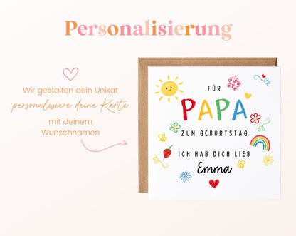 Personalisierte Geburtstagskarte für Papa – Ich hab dich lieb – Personalisierung