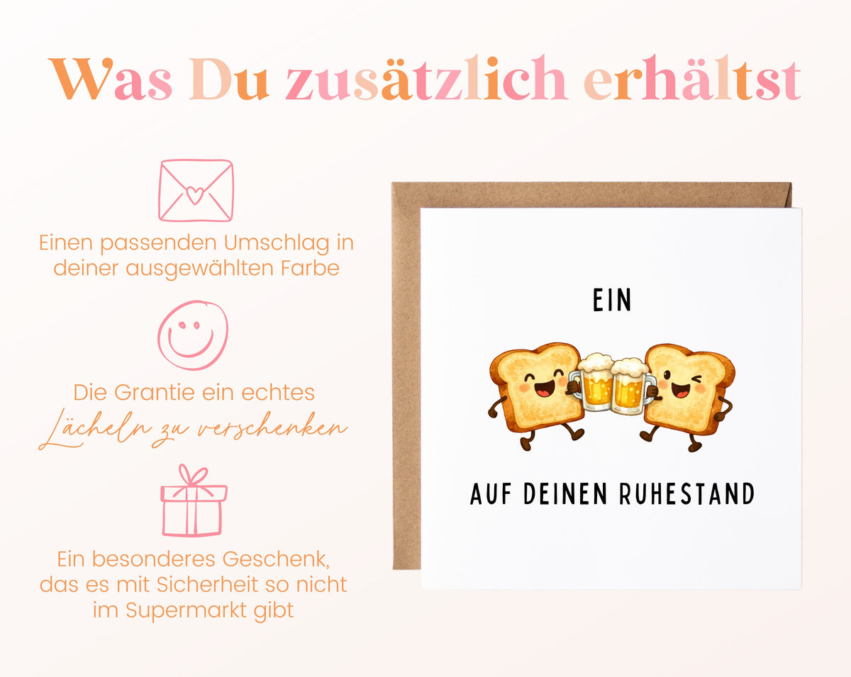 Ruhestandskarte Ein Toast auf deinen Ruhestand – Bier – Weitere Informationen