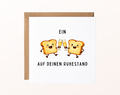 Ruhestandskarte Ein Toast auf deinen Ruhestand – Sekt – Kartenmotiv