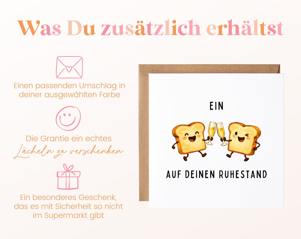 Ruhestandskarte Ein Toast auf deinen Ruhestand – Sekt – Weitere Informationen